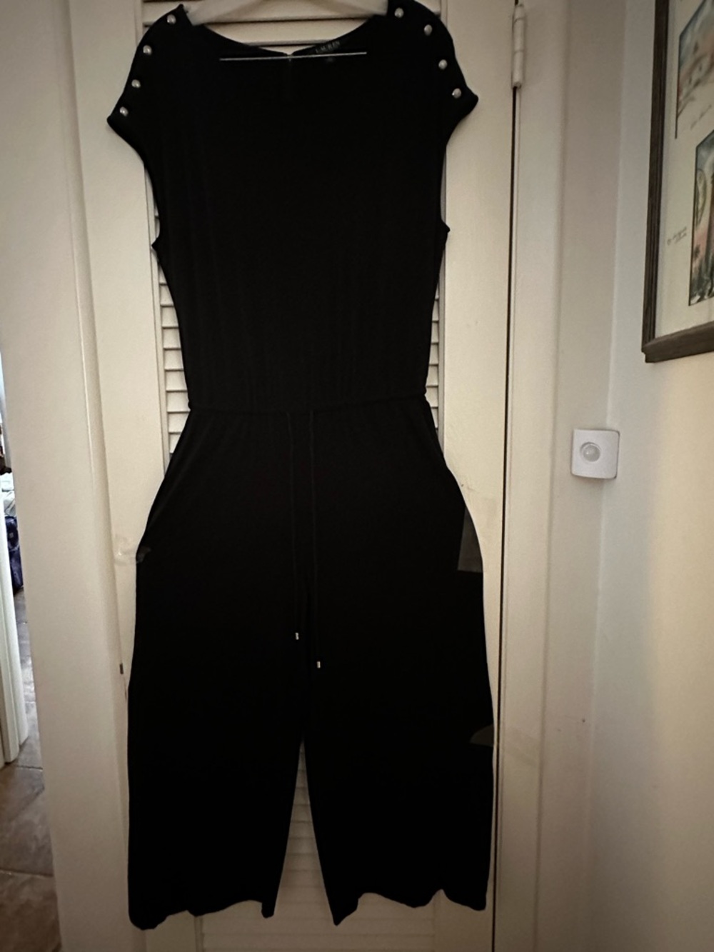 Classic Ralph Lauren Black Women's Cap-Sleeve Jumpsuit Size:  Large